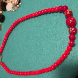 Red beaded necklace
